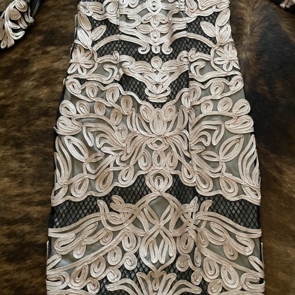 JS Collections black w beige lace  size 12 - Picture 2 of 7